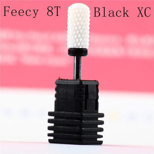 Oiko Store  Feecy 8T black XC Milling Cutter For Manicure Ceramic Mill Manicure Machine Set Cutter For Pedicure Electric Nail Files Nail Drill Bit Feecy