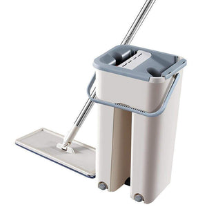 Flat Squeeze Magic Automatic Mop And Bucket Avoid Hand Washing Microfiber Cleaning Cloth Kitchen Wooden Floor Lazy Fellow Mop