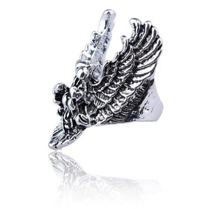 Free Fan Vintage Punk Lion Animal Ring Men Hip Hop Goat Eagle Antique Silver Male Ring Goth Jewelry Anillo Hombre 2019