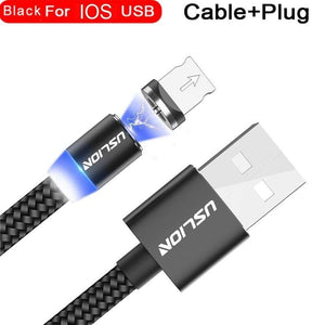 USLION Magnetic Micro USB Cable Fast Charging USB Type C Cable Magnet Charger Data Charge Cable Cord For Iphone 7 Samsung Xiaomi