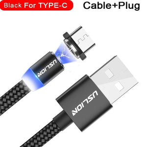 USLION Magnetic Micro USB Cable Fast Charging USB Type C Cable Magnet Charger Data Charge Cable Cord For Iphone 7 Samsung Xiaomi