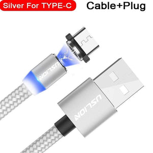 USLION Magnetic Micro USB Cable Fast Charging USB Type C Cable Magnet Charger Data Charge Cable Cord For Iphone 7 Samsung Xiaomi