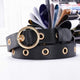 NO.ONEPAUL female deduction side gold buckle jeans wild belts for women fashion students simple New Circle Pin Buckles Belt