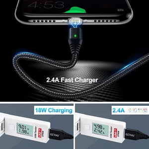 GETIHU 2.4A Quick Charger 3.0 Magnetic Cable For iPhone XS XR X 7 6 Fast Micro USB Type C Magnet Type-C Phone Cable For Samsung