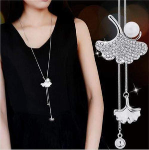 Oiko Store Ginkgo Silver Ladies' Necklace RAVIMOUR