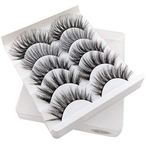 Oiko Store  GL700 SEXYSHEEP 5Pairs 3D Mink Hair False Eyelashes Natural/Thick Long Eye Lashes Wispy Makeup Beauty Extension Tools