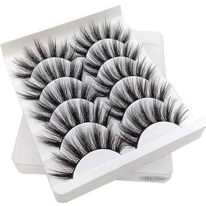 Oiko Store  GL704 SEXYSHEEP 5Pairs 3D Mink Hair False Eyelashes Natural/Thick Long Eye Lashes Wispy Makeup Beauty Extension Tools