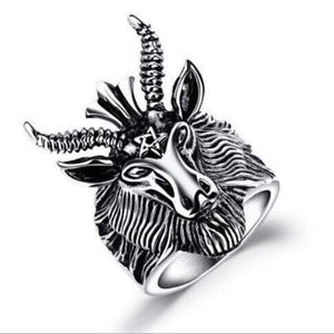 Free Fan Vintage Punk Lion Animal Ring Men Hip Hop Goat Eagle Antique Silver Male Ring Goth Jewelry Anillo Hombre 2019
