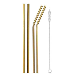Reusable Metal Drinking Straws 4/8Pcs 304 Stainless Steel Sturdy Bent Straight Drinks Straw