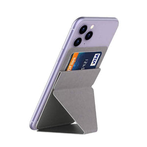 Ultra thin Phone Stand Folding Invisible Holder Magnetic Back Mount With Card Slot Mobile Phone Stand For iPhone Huawei Samsung