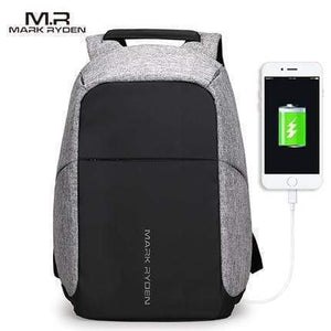 Oiko Store Gray USB Trendy Anti-Thief Smart Backpack with USB charging port