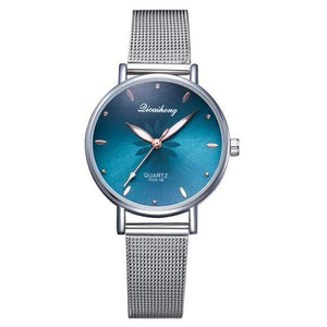 Women's Wristwatches Luxury Silver Popular Pink Dial Flowers Metal Ladies Bracelet Quartz Clock Fashion Wrist Watch 2019 Top
