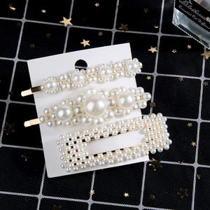 1set Pearl Hair Clips For Women Snap Barrette Fashion Hair Barrette Hair Comb Hair Pins Bobby Pin Barrette Hairpin  Hair Styling