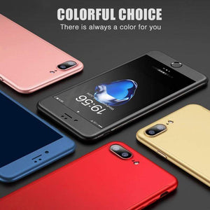 H&A Luxury 360 Full Cover Phone Case For iPhone 7 8 6 6s Plus 5 5s SE Protective Cover For iPhone X XR XS Max Case With Glass