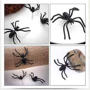 Oiko Store  Halloween Decoration 1Piece 3D Creepy Black Spider Ear Stud Earrings for Haloween Party DIY Decoration Home Decor