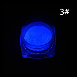 1 Box Neon Phosphor Powder Nail Glitter Powder 10 Colors Dust Luminous Pigment Fluorescent Powder Nail Glitters Glow in the Dark