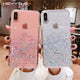 Heyytle Glitter Bling Sequins Case For iphone 8 7 Plus 6 6s Epoxy Star Transparent Case For iphone X XR XS MAX 10 Soft TPU Cover