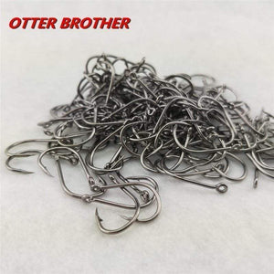 Oiko Store  High Carbon Steel Fish Hook Barbed 30PCS 3#-12# Series In Fly Fishhooks Worm Pond Fishing Bait Holder Jig Hole Accessories Pesca