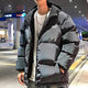 Hip Hop Hooded Parka AB Rainbow Color 3M Reflective Men Windbreaker Streetwear Harajuku Winter Padded Jacket reversible Coat