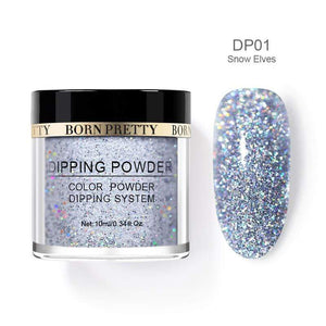 BORN PRETTY Dipping Nail Powders Base Coat Gradient French Nail Natural Color Holographic Glitter Cure Nail Art Decorations