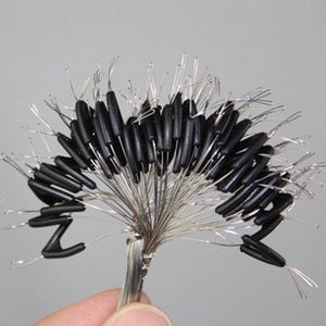 Oiko Store  Hot 50pcs Double hooks contactor device fishing line space bifurcation eight type space bean line swivel tying tool