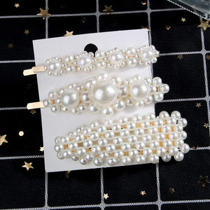 1set Pearl Hair Clips For Women Snap Barrette Fashion Hair Barrette Hair Comb Hair Pins Bobby Pin Barrette Hairpin  Hair Styling