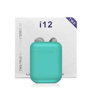 I12 Tws Wireless Bluetooth earphone HD sound quality music headphones with Charging Box for xiaomi note 6 7 8 pro pink green