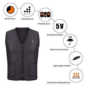 Infrared Heating Vest Jacket Men Women Outdoor Winter Electric Thermal Clothing Waistcoat