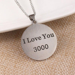Iron Man I Love You 3000 Times Necklace Pendants For Women Stainless Steel Fashion Jewelry Father's Day Gift