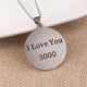Iron Man I Love You 3000 Times Necklace Pendants For Women Stainless Steel Fashion Jewelry Father's Day Gift