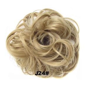 Delice Girls Curly Scrunchie Chignon With Rubber Band Brown Gray Synthetic Hair Ring Wrap On Messy Bun Ponytails