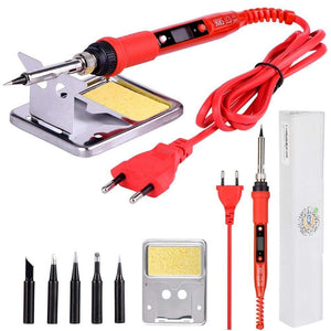 JCD 220V 80W LCD Electric Soldering iron 908S Adjustable Temperature Solder iron With quality soldering Iron Tips and kits