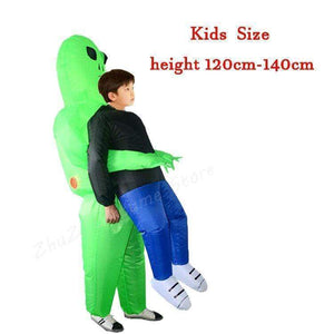 Oiko Store  Kids Size / One Size 2018 New Inflatable Costume green alien Adult kids Funny Blow Up Suit Party Fancy Dress unisex costume Halloween Costume