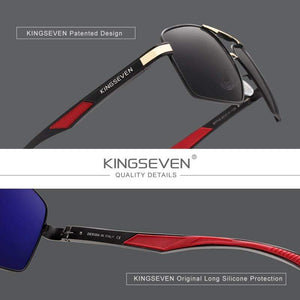 KINGSEVEN Aluminum Men's Sunglasse Polarized Lens Brand Red Design Temples Sun glasses Coating Mirror Glasses Oculos de sol 7719