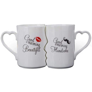 Oiko Store  Kissing His and Her Porcelain Coffee Mug Funny Ceramic Couple Mugs for Bride and Groom Anniversary Wedding Valentine's Day Gifts
