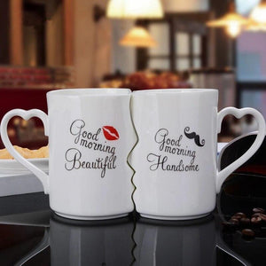 Oiko Store  Kissing His and Her Porcelain Coffee Mug Funny Ceramic Couple Mugs for Bride and Groom Anniversary Wedding Valentine's Day Gifts