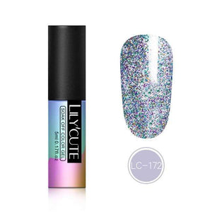 LILYCUTE 5ml Color UV Gel Holographic Glitter Sequins Semi Permanent Soak Off Nail Art Gel Polish Varnish Manicure Design