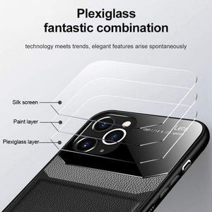 Lens Protection Case for IPhone 11 Pro Max XS XR X PU Leather Mirror Tempered Glass Phone Back Cover for IPhone 8 7 6 6s Plus