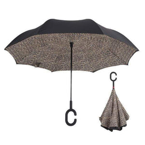Oiko Store  Leopard Reverse Folding Umbrella
