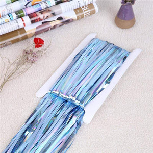 Oiko Store  Light Blue / 2M 2M Rainbow Backdrop Foil Curtains Photography Background Supplies Birthday Party Decoration Graduation 2019 Decorations for Home