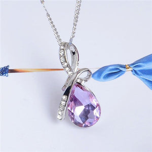 Oiko Store Light Purple Ladies' Necklace - 10 Colors Austrian