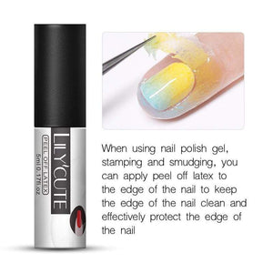 LILYCUTE 5ml White Peel Off Liquid Tape Odor-free Nail Edge Skin Care Cold-resistant Nail Art Gel Varnish Manicure Tool