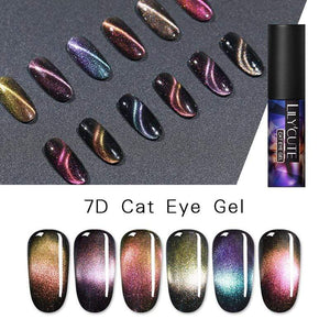 LILYCUTE 9D Cat Eye Gel Polish Chameleon Magnetic Gel Long Lasting Shining Laser Cat Eye Nail Art Soak Off UV LED Gel Varnish