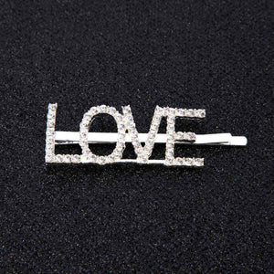 1Pc Shining Letter Hairpins Crystal Shiny Rhinestones Letters Hair Clips Women Styling Tool Hairgrip Diamond  Hair Accessories