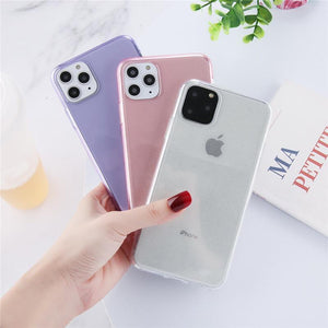 Lovebay Transparent Glitter Candy Color Phone Case For iPhone 11 Pro X XR XS Max 7 8 6 6s Plus Shockproof Clear Soft Back Cover