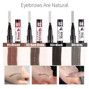 LULAA Waterproof Natural Eyebrow Pen Four-claw Eye Brow Tint Makeup Four Colors Eyebrow Pencil Brown Black Grey Brush Cosmetics