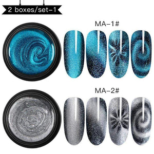 Magnetic 5D Cat Eye UV Gel Nail Polish Magnet Laser Nail Art Varnish Starry Sky Jade Effect Soak Off UV Gel Nail Art Lacquer