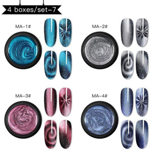 Magnetic 5D Cat Eye UV Gel Nail Polish Magnet Laser Nail Art Varnish Starry Sky Jade Effect Soak Off UV Gel Nail Art Lacquer