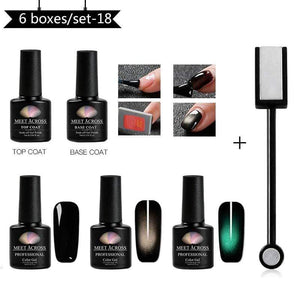 Magnetic 5D Cat Eye UV Gel Nail Polish Magnet Laser Nail Art Varnish Starry Sky Jade Effect Soak Off UV Gel Nail Art Lacquer