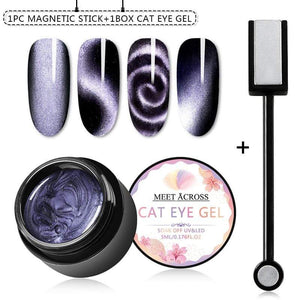 Magnetic 5D Cat Eye UV Gel Nail Polish Magnet Laser Nail Art Varnish Starry Sky Jade Effect Soak Off UV Gel Nail Art Lacquer